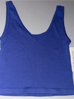 Aeropostale Ribbed V-Neck Tank Top in Royal Blue